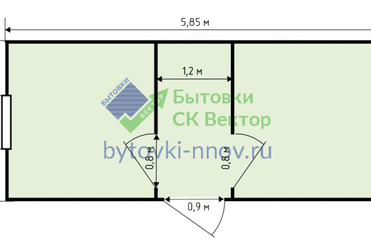 Блок-контейнер БК-08 - 5.85 х 2.4 метра