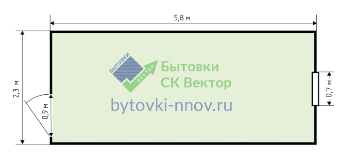 Стоимость бытовок планировки Б-1 - 1 окно, без перегородок